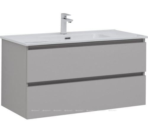Тумба с раковиной Aquanet Вега 2.0 100 Flat 2 ящика бежевый 00344776