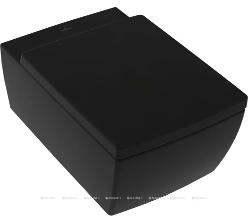 Унитаз подвесной Villeroy &amp; Boch Memento 2.0 Pure Black CeramicPlus без сиденья 4633R0R7