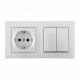 Блок с розеткой и выключателем Arte Milano SET06-2 SET06-2-30-2-40-1 silver