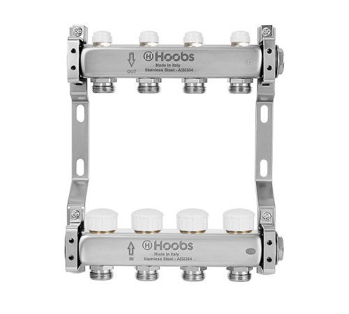 Комплект коллекторов Hoobs из нержавеющей стали с термостатическими клапанами 1 x 3/4 3 выхода HB-INCTK-805503
