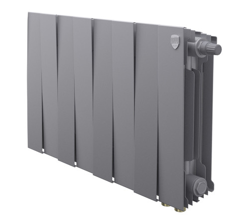 Радиатор биметаллический Royal Thermo PianoForte 300 Silver Satin 8 секций нижнее подключение НС-1682349