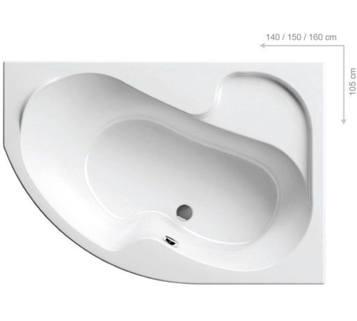 Ванна акриловая RAVAK Rosa I 150х105 см правая белая CJ01000000
