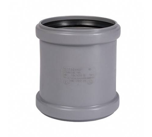 Муфта двухраструбная Ostendorf HT HTMM 110 мм PP RAL 7037 115510