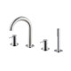 Смеситель для ванны на борт ванны Newform X-Steel 316 на 4 отверстия с душем Inox 69682XC.50.050