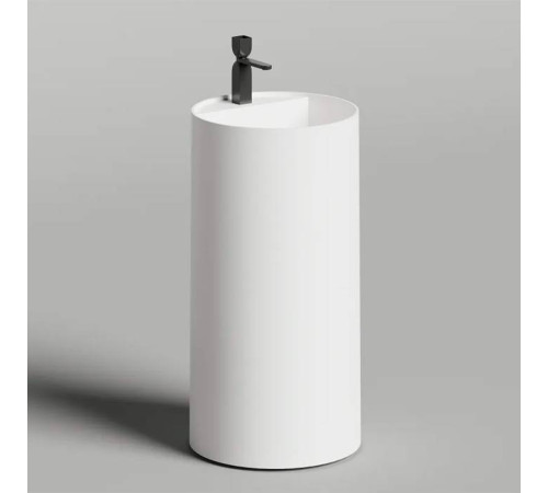 Раковина напольная Salini Armonia Round Top 01 45х45х90 см 1 отв. S-Sense белый глянцевый слив в стену 130411TG