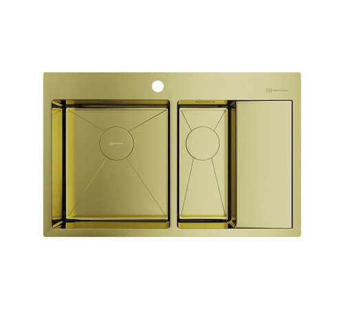 Кухонная мойка Omoikiri Akisame 78-2-L-LG 78x51 см светлое золото 4973087