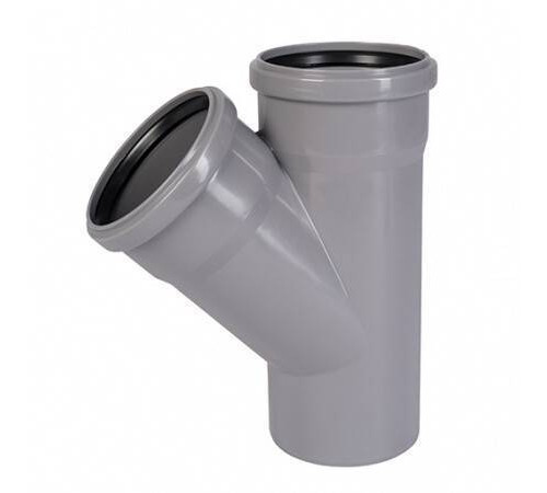Тройник Ostendorf HT HTEA 45° 110/90 мм PP RAL 7037 115230