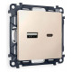 Розетка 2хUSB type A и C без рамки Ambrella Volt Quant MA331010