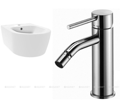 Комплект биде подвесное Villeroy &amp; Boch Avento 54050001 со смесителем Paffoni Light LIG131CR хром