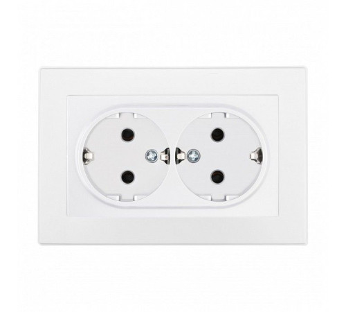 Розетка двойная с заземлением и со шторкой Arte Milano SET06-2 SET06-double-40-2 white