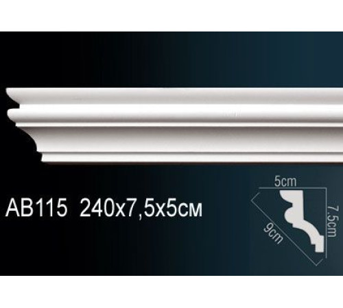 Карниз потолочный полиуретановый Perfect 105x110x2000 мм AB115
