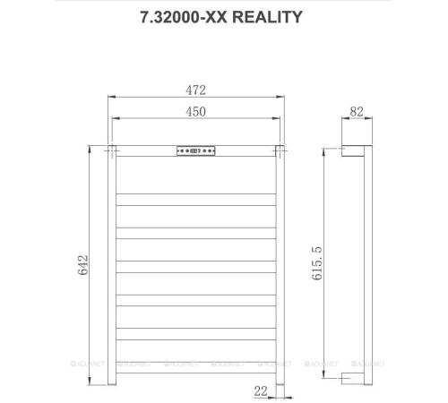 Полотенцесушитель электрический Allen Brau Reality 642х472 мм графит 7.32000-GM