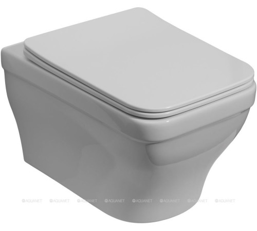 Унитаз подвесной Aquanet Elegant W с сиденьем Slim Soft Close безободковый 00280960