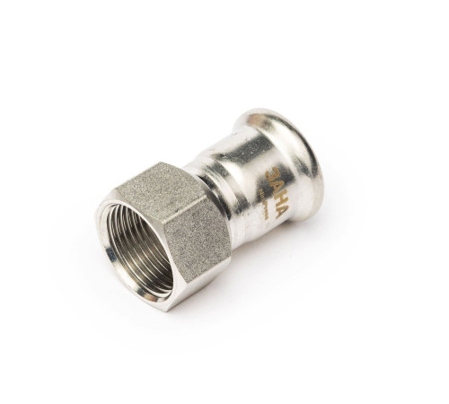 Муфта с накидной гайкой Sanha NiroPress AISI304L 28x3/4 ВР пресс-ВР 691359M28343
