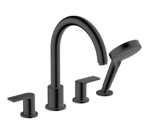 Смеситель на край ванны hansgrohe Vernis Shape на 4 отверстия внешняя часть матовый черный 71459670