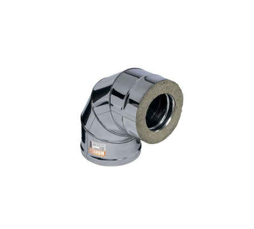 Сэндвич-колено 90° Ferrum AISI 430 0.5 мм / нерж 120/200 мм Af4204