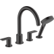 Смеситель на борт ванны Hansgrohe Vernis Shape на 4 отверстия черный матовый 71459670