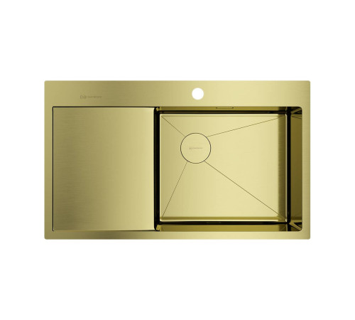 Кухонная мойка Omoikiri Akisame 86-R Side-LG 86x51 см нержавеющая сталь светлое золото 4997046