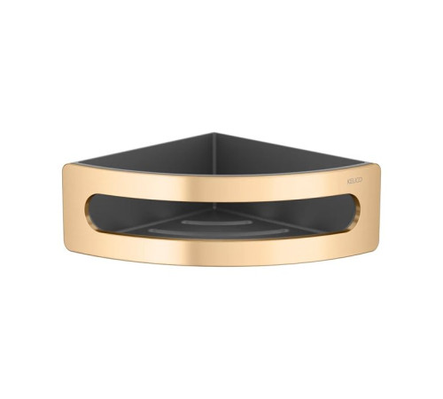 Полочка для душа угловая Keuco Elegance подвесная brushed brass/anthracite 11657250001