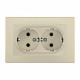 Розетка двойная с заземлением и со шторкой Arte Milano SET06-2 SET06-double-40-2 shampan