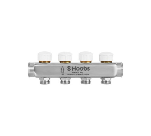 Коллектор Hoobs из нержавеющей стали с термостатическими клапанами 1 x 3/4 13 выходов HB-INCTO-711513