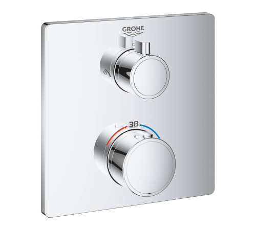 Термостат для душа GROHE Grohtherm с переключателем на 2 положения квадратная розетка хром 24079000