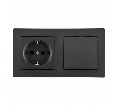 Блок с розеткой и выключателем Arte Milano SET06-2 SET06-2-30-1-40-1 black
