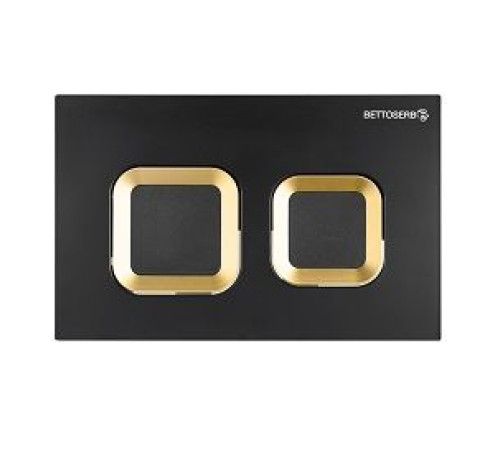 Клавиша смыва BETTOSERB SMART квадратная черный матовый/золото глянец 40006489