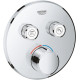 Смеситель для душа GROHE Grohtherm SmartControl внешняя часть на 2 выхода хром 29145000