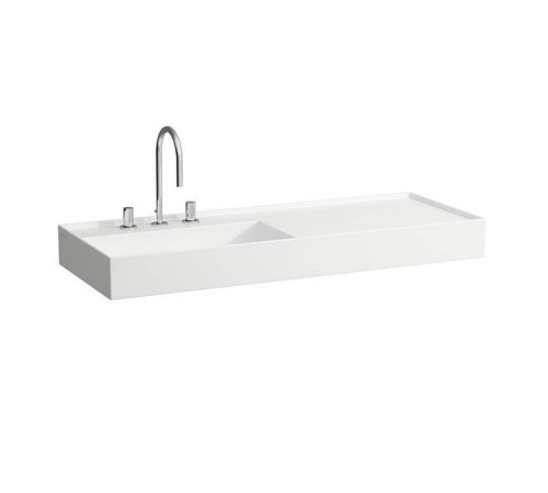 Раковина Laufen Kartell 120х46х12 см 3 отверстия полка справа белая 8.1333.2.000.108.1