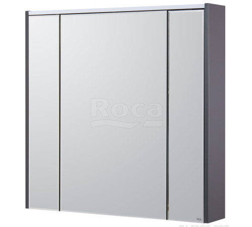Шкаф зеркальный Roca Ronda 800х780х145 мм LED подсветка розетка Белый глянец/антрацит ZRU9302970
