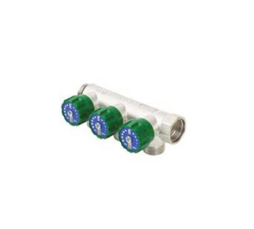 Коллектор модульный Hoger TIN 3/4 x 3/4 EK 2 контура вентили 90° латунь EMW0102T