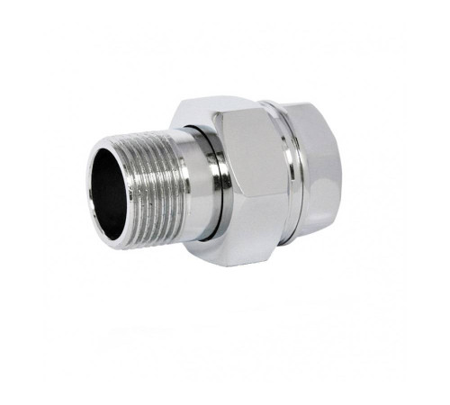 Сгон прямой Giacomini R18 1 1/4 НВ латунь хромированный R18X006