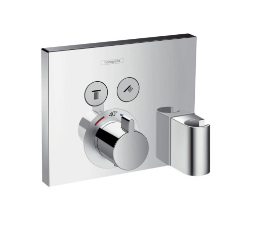 Термостат hansgrohe ShowerSelect для 2 потребителей со встроенным шланговым подсоединением и держателем 15765000