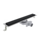 Трап душевой Plumberia Selection PS IN-TILE 6x70 см комбинированный затвор черный матовый PST70NO