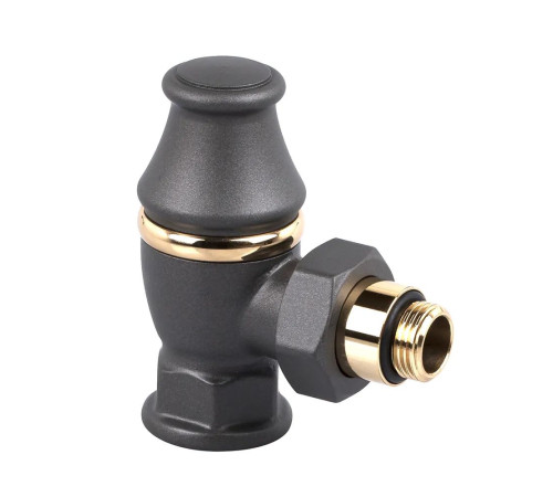 Клапан запорный радиаторный угловой SR Rubinetterie Liberty 1/2x3/4 серый 0323-2000V00P
