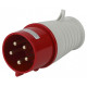 Вилка прямая 3P+PE+N Эра V-32-3P-PE-N-IP44