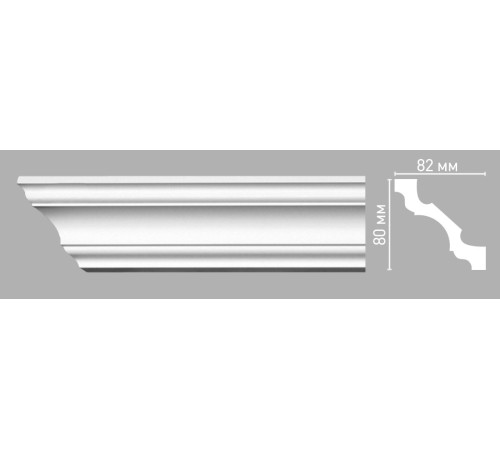 Плинтус потолочный гладкий Decomaster 80х82х2400 мм 96261