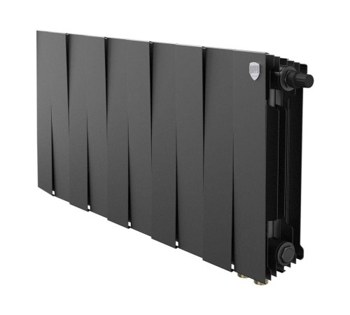 Радиатор биметаллический Royal Thermo PianoForte 300 Noir Sable 12 секций нижнее подключение НС-1506351 RAL 2100