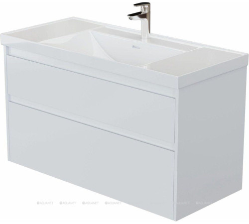 Тумба под раковину Aquanet Nova Lite 2.0 110 2 ящика белый глянец 00346314