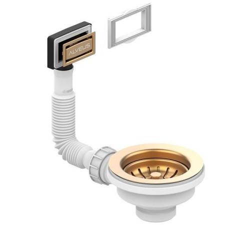 Выпуск для мойки Alveus 114 Bronze new с рамкой и заглушкой гофра 1144844