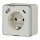 Розетка с заземлением, шторками и USB тип A+C Gallant слоновая кость W5071703