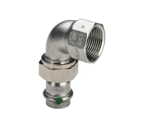 Отвод переходной 90° Viega Sanpress inox 22 мм x 3/4 ВР нержавеющая сталь 437329
