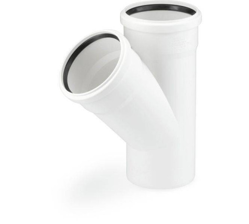 Тройник REHAU RAUPIANO PLUS 45° 75/75 мм PP 11212941001