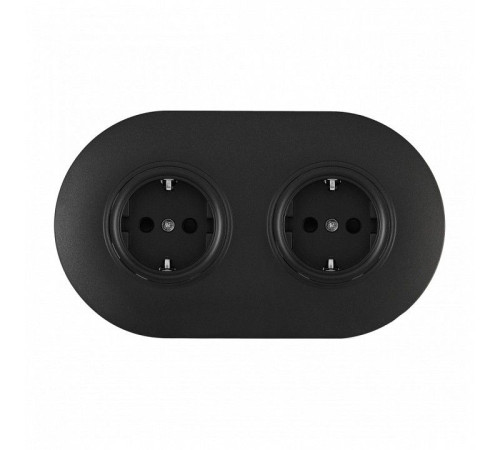 Розетка с заземлением и со шторкой Arte Milano SET08-2 SET08-2-40-1x2 black