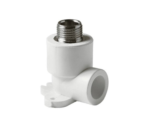 Угольник Pro Aqua PP-R 25x1/2 с креплением комбинированный НР белый PA28112P