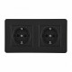 Розетка с заземлением и со шторкой Arte Milano SET16-2 SET16-2-40-1x2 black