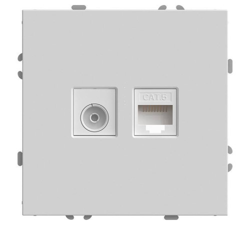 ТВ-розетка и розетка Ethernet RJ-45 без рамки Stekker RST00-5106-01 49872