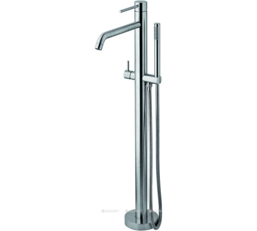 Смеситель для ванны напольный Paffoni LIGHT с ручным душем и шлангом steel looking LIG032ST