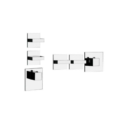 Смеситель для душа Gessi Rettangolo Wellness встраиваемый Black XL 43214299